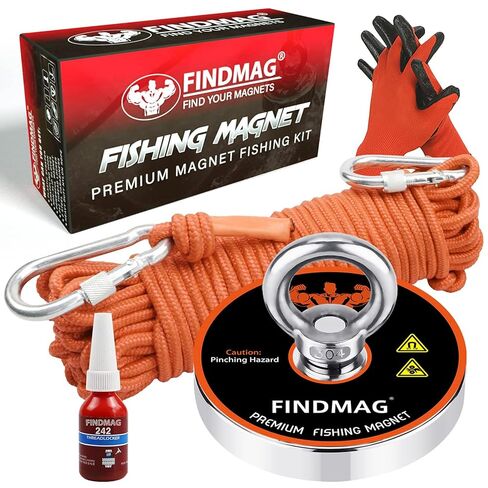 FINDMAG Super Strong Neodymium Fishing Magnets Kit, 500 LBS Pulling Force Magnetic Fishing Kit, Diameter 2.36 inch(60 mm) Magnets for Retrieving in River and Magnet Fishing in Saudi Arabia