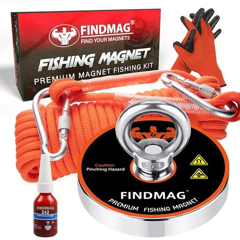 FINDMAG Super Strong Neodymium Fishing Magnets Kit, 500 LBS Pulling Force Magnetic Fishing Kit, Diameter 2.36 inch(60 mm) Magnets for Retrieving in River and Magnet Fishing in Saudi Arabia