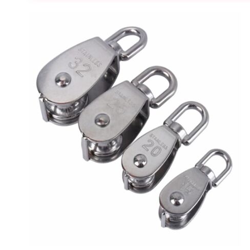 Stainless Steel Pulley M15/M20 M25 M32 Single Wheel Swivel Lifting Rope Pulley Set Bearing Lifting Wheel Tools (M15) in Saudi Arabia