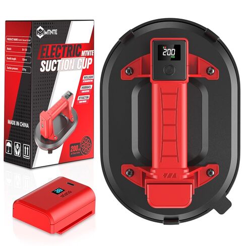 أكواب شفط كهربائية Mtnte للزجاج والبلاط والجرانيت والنوافذ لرفع وتحريك 440 رطل. سعة التحميل 16 فولت كحد أقصى رافع كوب شفط كهربائي عالي التحمل in Kuwait