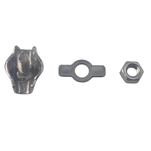 AUXBC 24Pcs M2 Stainless Steel Wire Rope Clips with Wrench, Simplex Single Bolt Cable Clamp for 1/16 Inch Wire Rope, Wire Cable Clip Set for Rigging Applications in Saudi Arabia
