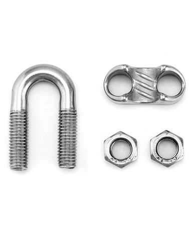 QWORK 1/2 "سلك حبل المشبك كليب M12، 50 حزمة كبيرة U بولت السرج الرجل السحابة، 304 الفولاذ المقاوم للصدأ قفل كابل المشابك، توصيل طبقتين من الأسلاك لتشكيل حلقة in Kuwait