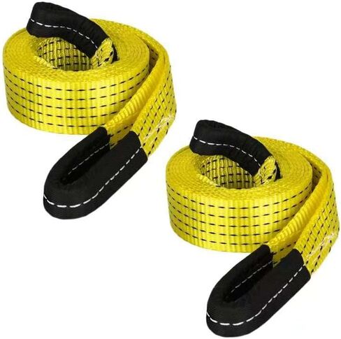 2 Pack 6' x 2" Lifting Sling Straps, 6 Feet Heavy Duty Lift Rigging Strap Tree Saver Recovery Securing Straps, Polyester Flat Towing Web Sling Winch Strap for Trailer, Hoist, Truck. in Saudi Arabia