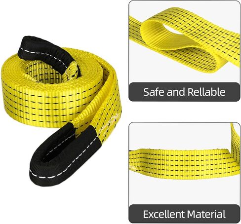 2 Pack 6' x 2" Lifting Sling Straps, 6 Feet Heavy Duty Lift Rigging Strap Tree Saver Recovery Securing Straps, Polyester Flat Towing Web Sling Winch Strap for Trailer, Hoist, Truck. in Saudi Arabia