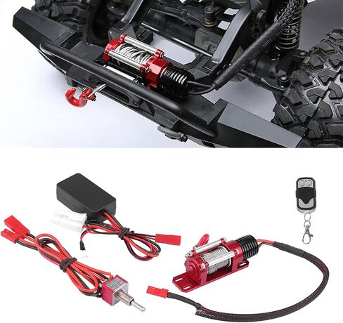 RC Winch 1/10, RC Winch Metal Winch, RC Car Winch with Remote Control Receiver, for Axial SCX10 D90 HPI RC Car Accessories in Saudi Arabia