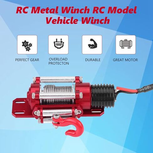RC Winch 1/10, RC Winch Metal Winch, RC Car Winch with Remote Control Receiver, for Axial SCX10 D90 HPI RC Car Accessories in Saudi Arabia