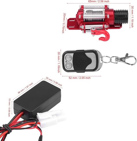 RC Winch 1/10, RC Winch Metal Winch, RC Car Winch with Remote Control Receiver, for Axial SCX10 D90 HPI RC Car Accessories in Saudi Arabia