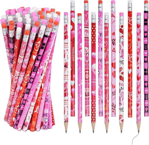Rbenxia 48PCS 100th Days School Wooden Pencils with Erasers Assortment Colorful Pencils Awards Incentives Pencils Novelty Pencils Pencil Assortment for Classroom School Supplies Giveaways Party Favor in Kuwait