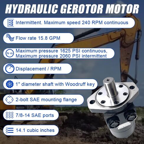 FUZIDDN Hydraulic Motor 50cc Low Speed High Torque Orbital - Replacement for Equipment with SAE A 2 Bolt Flange Pattern, Maximum 787 in-lbs Torque 760 RPM 10.5 GPM Flow Capacity in Saudi Arabia