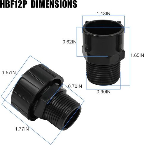 HBF12P 3/4 NPT وحدة الطاقة الهيدروليكية غطاء بولي للاستراحة، غطاء تنفس للخزان البلاستيكي، مناسب للخزانات الهيدروليكية والخزانات الهيدروليكية 2 قطعة in Kuwait