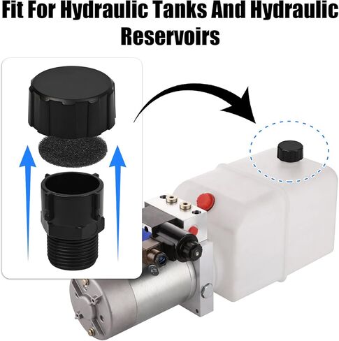 HBF12P 3/4 NPT وحدة الطاقة الهيدروليكية غطاء بولي للاستراحة، غطاء تنفس للخزان البلاستيكي، مناسب للخزانات الهيدروليكية والخزانات الهيدروليكية 2 قطعة in Kuwait