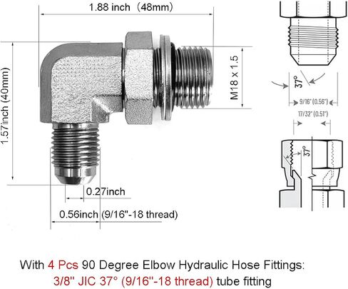 RHKING1.5x6 أسطوانة هيدروليكية 2 طن أسطوانة هيدروليكية ملحومة مزدوجة التمثيل 1.5 بوصة تتحمل × 6 بوصة شوط مع 3/8 بوصة JIC 37 درجة (9/16 بوصة -18 خيط) موصلات نهاية هيدروليكية أقصى قوة دفع 4410 رطل in Saudi Arabia