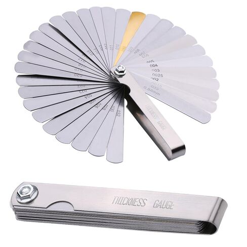 Stainless Steel Feeler Gauge Dual Marked Metric and Imperial Measuring Tool(0.02-1mm, 32 Blades) in Saudi Arabia