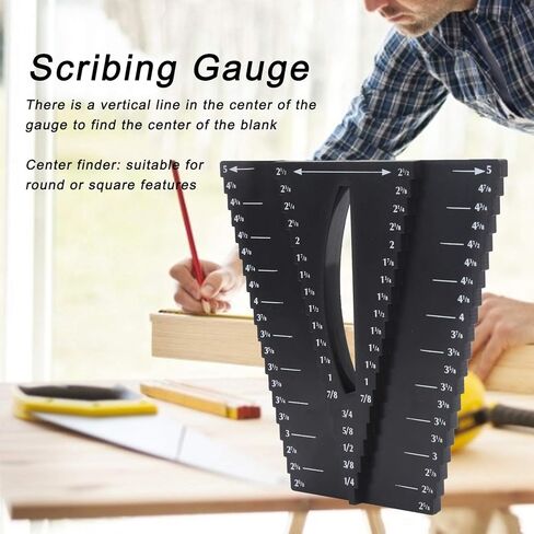 Scribing Ruler 2 in 1 Caliper Center Finder Woodworking Measuring Tools 1/8in to 5in Clamp Range, Angle Measuring Caliper in Saudi Arabia
