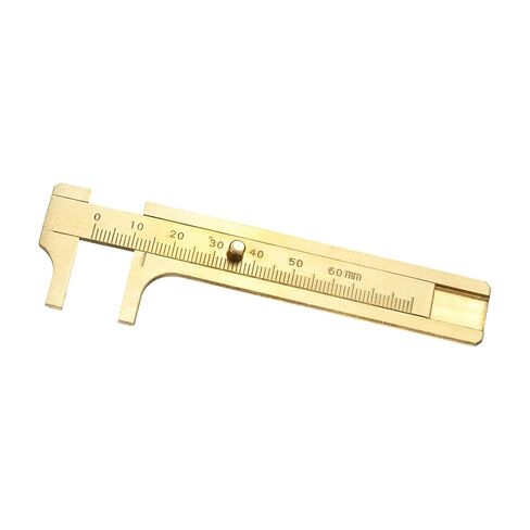 uxcell Pocket Caliper Ruler 100mm Brass Sliding Gauge Mini Caliper Precision Double Scales Metric Measurement Tool Drawing Measuring Ruler Gold 2 Pcs in Saudi Arabia