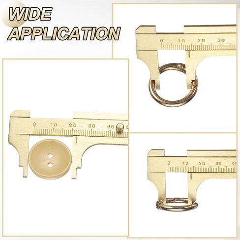uxcell Pocket Caliper Ruler 100mm Brass Sliding Gauge Mini Caliper Precision Double Scales Metric Measurement Tool Drawing Measuring Ruler Gold 2 Pcs in Saudi Arabia