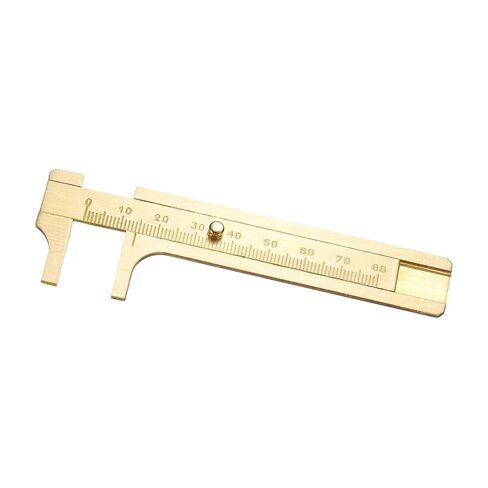 uxcell Pocket Caliper Ruler 100mm Brass Sliding Gauge Mini Caliper Precision Double Scales Metric Measurement Tool Drawing Measuring Ruler Gold 2 Pcs in Saudi Arabia
