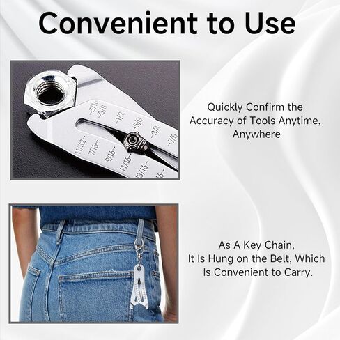 4PCS Portable Precise Thread Checker Keychain – Portable Thread Checker Tool with Two Vernier Calipers, Quick Bolt Measuring Tool for Screws and Nuts, Tools Bolt Size Finder for Thread Identification in Kuwait