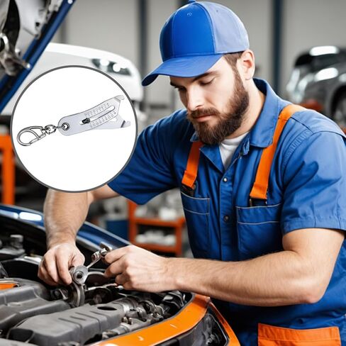 4PCS Portable Precise Thread Checker Keychain – Portable Thread Checker Tool with Two Vernier Calipers, Quick Bolt Measuring Tool for Screws and Nuts, Tools Bolt Size Finder for Thread Identification in Kuwait