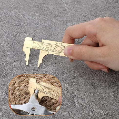 قطعتان من مسطرة الفرجار الورنية للجيب، 3.15 بوصة و3.94 بوصة، أداة قياس صغيرة من النحاس سهلة الاستخدام بمقياس مزدوج منزلق، مسطرة جيب معدنية لقياس المجوهرات in Kuwait