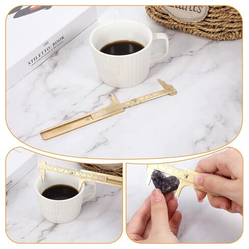 قطعتان من مسطرة الفرجار الورنية للجيب، 3.15 بوصة و3.94 بوصة، أداة قياس صغيرة من النحاس سهلة الاستخدام بمقياس مزدوج منزلق، مسطرة جيب معدنية لقياس المجوهرات in Kuwait