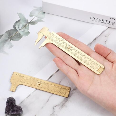 قطعتان من مسطرة الفرجار الورنية للجيب، 3.15 بوصة و3.94 بوصة، أداة قياس صغيرة من النحاس سهلة الاستخدام بمقياس مزدوج منزلق، مسطرة جيب معدنية لقياس المجوهرات in Kuwait