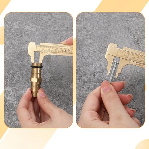 قطعتان من مسطرة الفرجار الورنية للجيب، 3.15 بوصة و3.94 بوصة، أداة قياس صغيرة من النحاس سهلة الاستخدام بمقياس مزدوج منزلق، مسطرة جيب معدنية لقياس المجوهرات in Kuwait