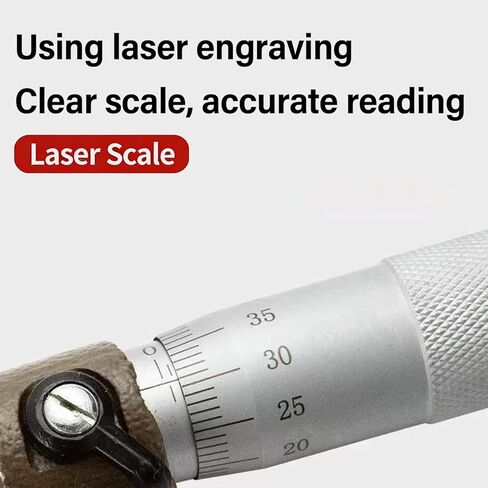 Stainless Steel Outside Micrometer, 0.01mm Accuracy Thickness Measuring Tool with Wrench for Machinery Factories and Workshops(1-25mm) in Saudi Arabia
