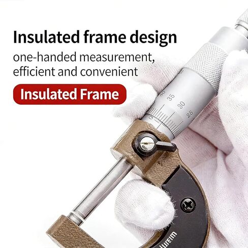 Stainless Steel Outside Micrometer, 0.01mm Accuracy Thickness Measuring Tool with Wrench for Machinery Factories and Workshops(1-25mm) in Saudi Arabia
