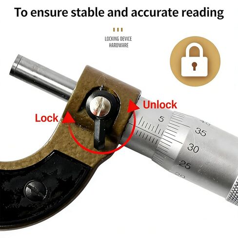 Stainless Steel Outside Micrometer, 0.01mm Accuracy Thickness Measuring Tool with Wrench for Machinery Factories and Workshops(1-25mm) in Saudi Arabia