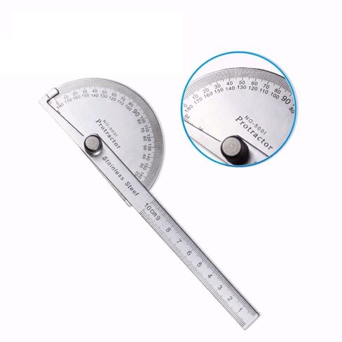 Stainless Steel Round Head 180 Degree Protractor Angle Finder Rotary Measuring Ruler Machinist Tool 10cm Craftsman Ruler in Saudi Arabia