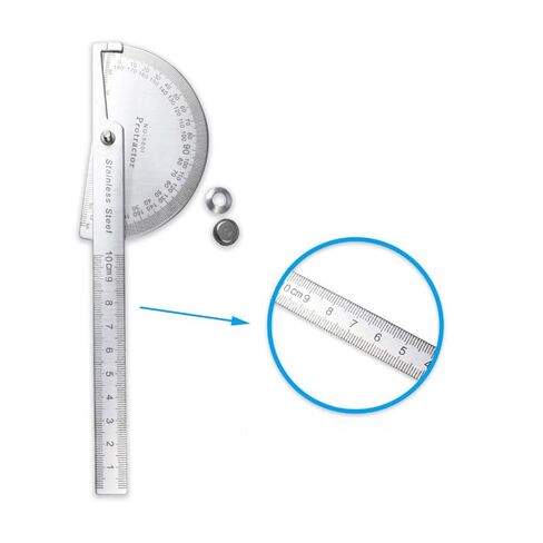 Stainless Steel Round Head 180 Degree Protractor Angle Finder Rotary Measuring Ruler Machinist Tool 10cm Craftsman Ruler in Saudi Arabia