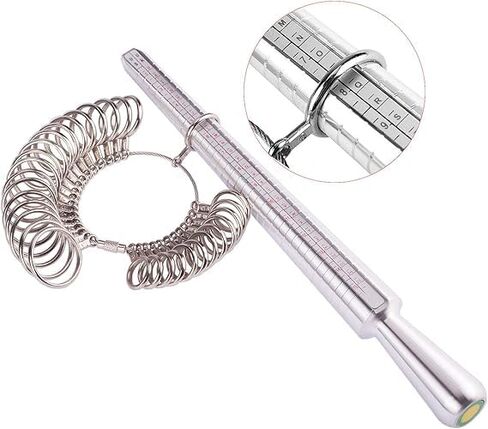 Ring Sizer Measuring Tool Set 27 PCS Metal Ring Measurement Tool, Gauge & Polishing Cloth, Sizing Kit for Women & Men in Saudi Arabia