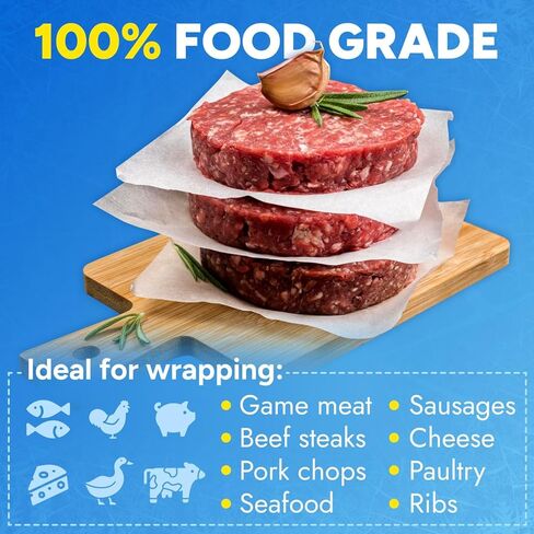 لفة ورق تجميد بيضاء من Paclord مقاس 24 بوصة × 1200 بوصة (100 بوصة) مصنوعة في الولايات المتحدة الأمريكية - غلاف مقاوم للرطوبة، يمنع حرق الفريزر، ويحافظ على اللحوم طازجة لمدة تصل إلى عام واحد - ورق مطلي بالبلاستيك للحوم والأسماك والدواجن in Kuwait