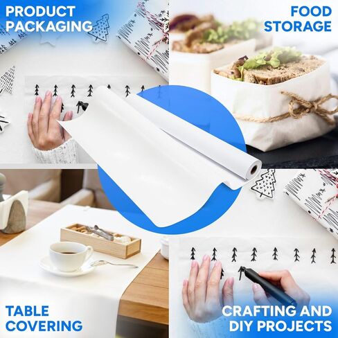 لفة ورق تجميد بيضاء من Paclord مقاس 24 بوصة × 1200 بوصة (100 بوصة) مصنوعة في الولايات المتحدة الأمريكية - غلاف مقاوم للرطوبة، يمنع حرق الفريزر، ويحافظ على اللحوم طازجة لمدة تصل إلى عام واحد - ورق مطلي بالبلاستيك للحوم والأسماك والدواجن in Kuwait