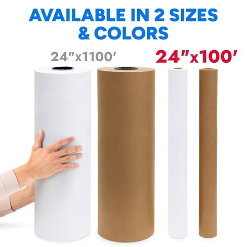 لفة ورق تجميد بيضاء من Paclord مقاس 24 بوصة × 1200 بوصة (100 بوصة) مصنوعة في الولايات المتحدة الأمريكية - غلاف مقاوم للرطوبة، يمنع حرق الفريزر، ويحافظ على اللحوم طازجة لمدة تصل إلى عام واحد - ورق مطلي بالبلاستيك للحوم والأسماك والدواجن in Kuwait