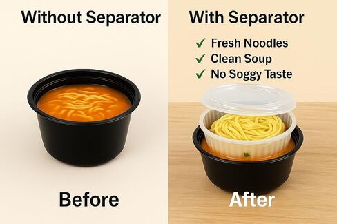 أوعية مع أغطية للاستعمال مرة واحدة سعة 50 أونصة - أوعية شوربة وطعام مزدوجة الطبقات لتناول الطعام في الخارج، والسلطة، وإعداد الوجبات الصحية، وآمنة للاستخدام في الميكروويف والفريزر (متوفرة في مجموعة 25/150) (25) in Kuwait