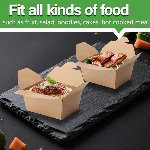 PULOSPACK 50 Pack 30 oz Kraft Brown Paper Take Out Food Boxes – Leak-Proof Grease-Resistant Disposable Lunch Food Containers Foldable Cardboard To Go Boxes for Restaurant, Catering, Picnic, Party in Saudi Arabia