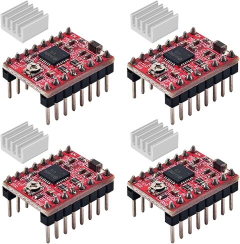 4Pcs A4988 Stepper Motor Driver Module with Heat Sink Compatible with 3D Printer Reprap, Arduino 3D Printer CNC Engraving Machine, etc. in Saudi Arabia