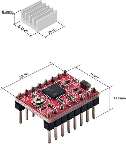 4Pcs A4988 Stepper Motor Driver Module with Heat Sink Compatible with 3D Printer Reprap, Arduino 3D Printer CNC Engraving Machine, etc. in Saudi Arabia