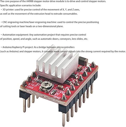 4Pcs A4988 Stepper Motor Driver Module with Heat Sink Compatible with 3D Printer Reprap, Arduino 3D Printer CNC Engraving Machine, etc. in Saudi Arabia