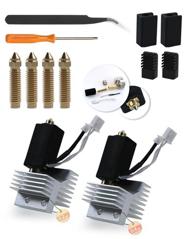 Manolindox 2Pack 0.4MM Upgrade Ceramic Hotend for Elegoo Centauri Carbon, Thermal Efficiency Increased by 15%, with 0.6/0.8/0.2MM Hardened Steel Brass Nozzle Brush Silicone Socks and Kit Tools in Saudi Arabia
