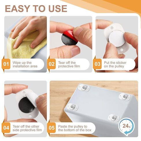Pikabeast 8PCS Self Adhesive Casters Wheels Appliance Rollers Appliance Sliders for Kitchen 360 ° Swivel Universal Wheel, Mini, Coffee Makers, Trash Can, Storage Boxes (8PCS) in Saudi Arabia