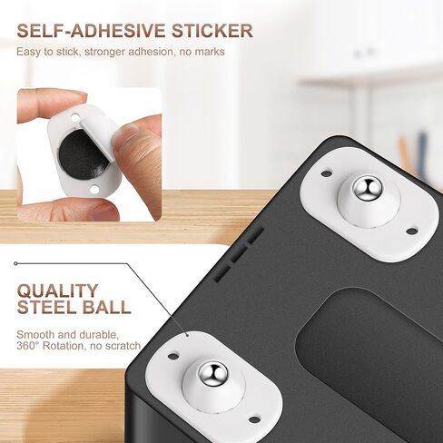 Pikabeast 8PCS Self Adhesive Casters Wheels Appliance Rollers Appliance Sliders for Kitchen 360 ° Swivel Universal Wheel, Mini, Coffee Makers, Trash Can, Storage Boxes (8PCS) in Saudi Arabia