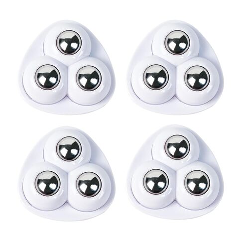 4 Pcs Self Adhesive Caster Wheels 360 Degree Swivel Mini Universal Wheel Set Appliance Rollers Appliance Sliders (White with 3 Stainless Steel Ball Style) in Saudi Arabia