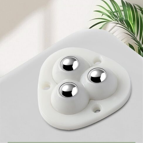 4 Pcs Self Adhesive Caster Wheels 360 Degree Swivel Mini Universal Wheel Set Appliance Rollers Appliance Sliders (White with 3 Stainless Steel Ball Style) in Saudi Arabia
