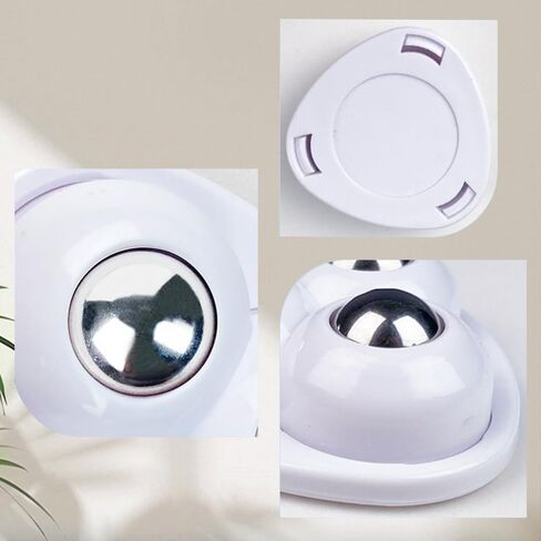 4 Pcs Self Adhesive Caster Wheels 360 Degree Swivel Mini Universal Wheel Set Appliance Rollers Appliance Sliders (White with 3 Stainless Steel Ball Style) in Saudi Arabia