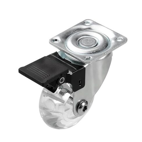 4 Pcs/Lot 2 Inch Casters Pu Transparent Crystal Wheel with Brake Furniture Universal Multi Specification Cabinet Pull(2 Inch-Screw) in Kuwait