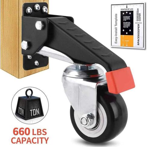 2Pcs Heavy Duty 660 LBS Workbench Casters Kit Retractable Furniture Casters Wheels for Workbenches Machinery & in Kuwait