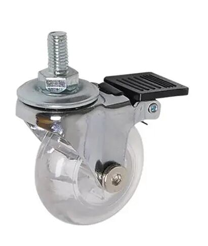 4 Pcs/Lot 2 Inch Casters Transparent Crystal Wheel with Brake Furniture Universal Multi Specification Cabinet Pull(2 Inch-Flat-Brake) in Saudi Arabia